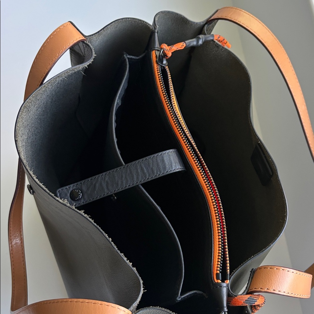 NWT Rag & Bone Olive/Black Tote with Tan Straps - Picture 6 of 11